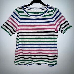 Talbots Petite Striped T Shirt‎ Mp Multicolor Short Sleeve Nautical Cotton Modal